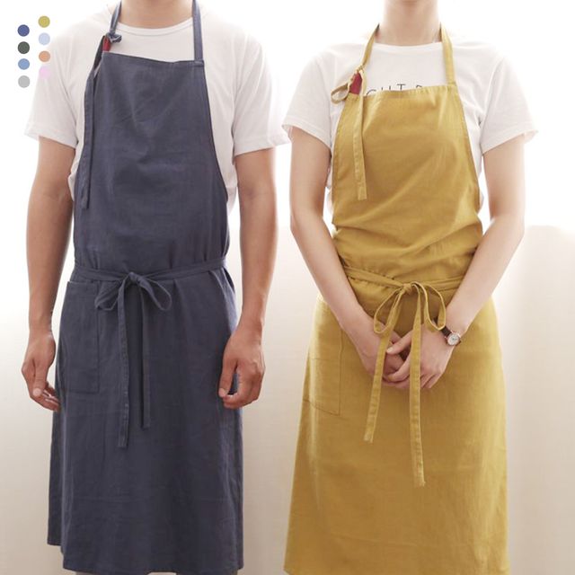 키밍 카페 린넨 코튼 앞치마 주방 8컬러 미용 예쁜