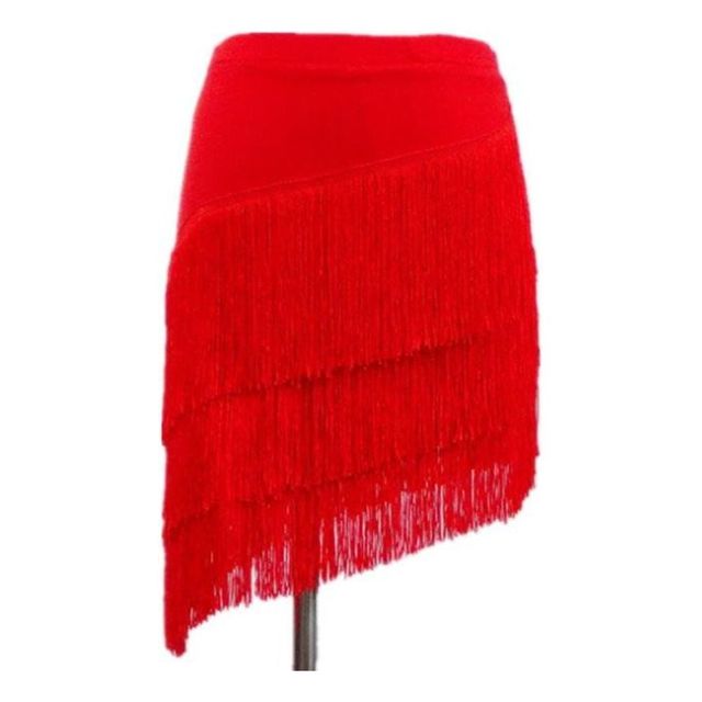 라틴 댄스복 플라이스커트 댄스스포츠 연습 치마