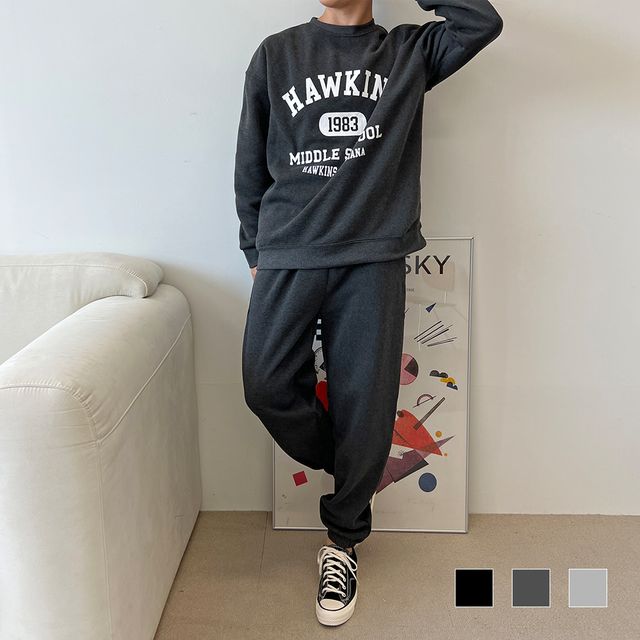 호킨스 남자 기모 맨투맨 조거 세트 SD-221162