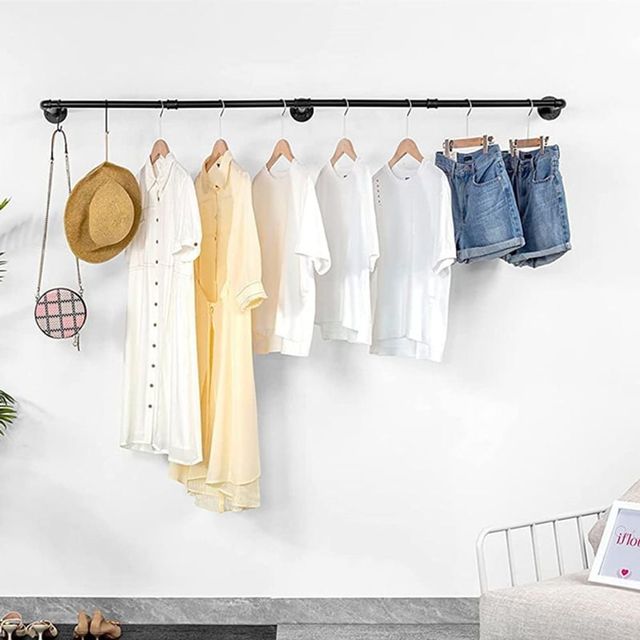 벽걸이 옷걸이 행거 파이프형 고정식 1단 2단 더블형 틈새 수납 솔루션