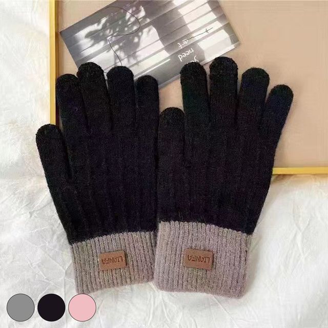 예쁜 배색 밴딩 꼬임 라인 터치 장갑 URD-273