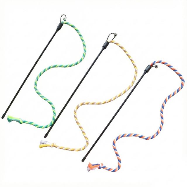 고양이 쥐꼬리 꼬리 낚싯대 로프 낚시대 장난감 용품