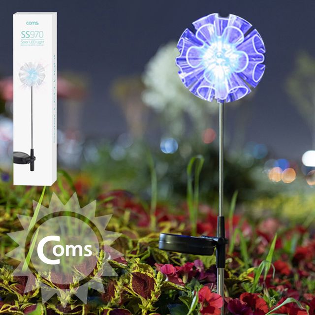 태양광 정원등 멀티컬러 꽃잎 정원램프 LED 조명등