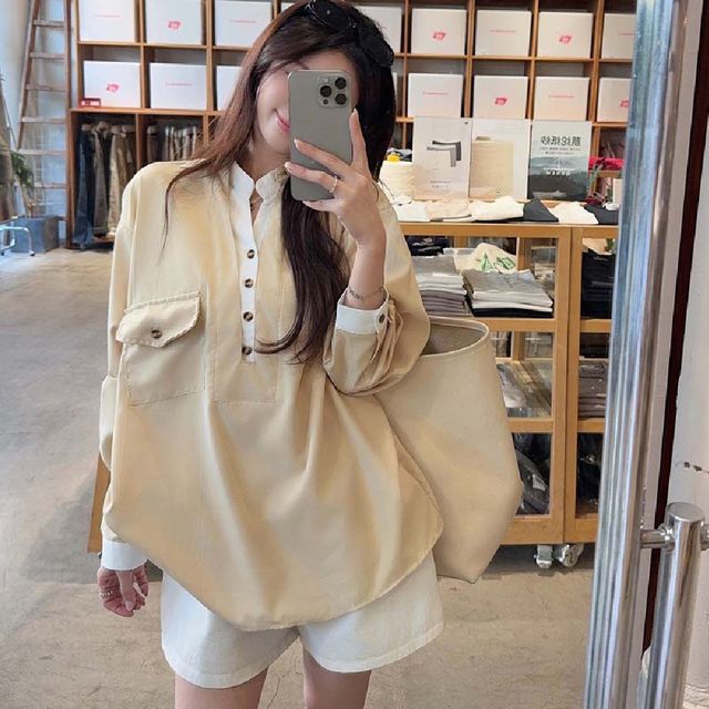 루즈핏 레이어드 카라 티셔츠 LL-1006584