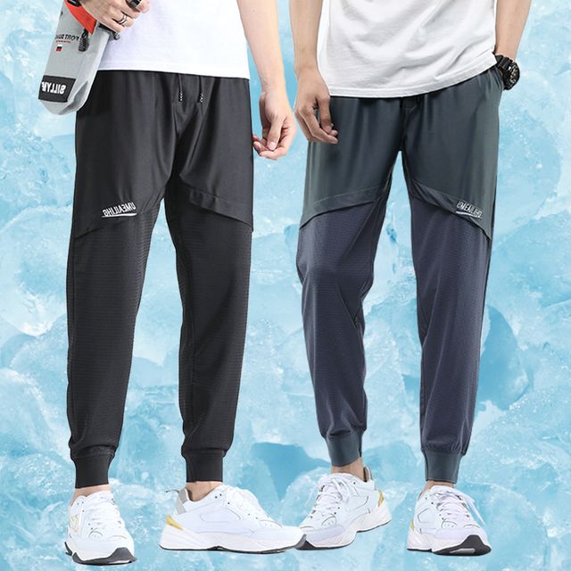 남자 조거팬츠 여름 스판 쿨링 트레이닝 밴딩 바지