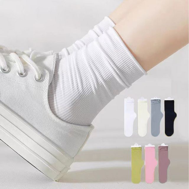 얇은 골지 무압박 중목양말 LM-0181