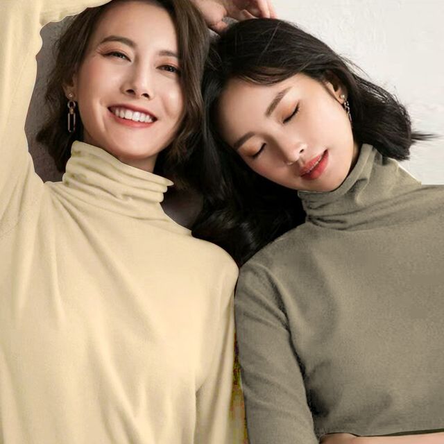 베이직 터틀넥 니트 무지 레이어드 목폴라 티셔츠