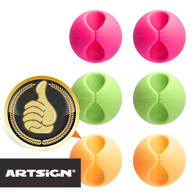 접 착식 선정리 칼라 케이블클립 6P