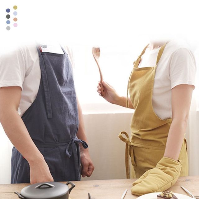 린넨 코튼 카페 앞치마 8컬러 주방 미용용 예쁜 디자인