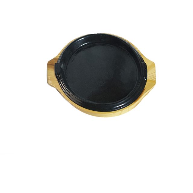 나무밑판 주물 원형 스테이크판 2호