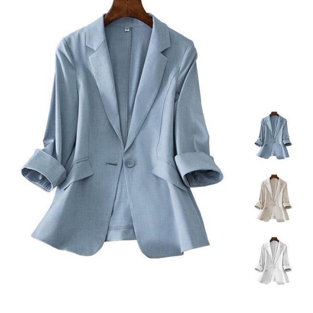 키밍 여성 슬림핏 오피스 정장 자켓 7부소매 코트