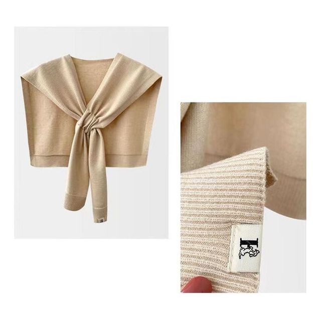 심플 니트 어깨숄 케이프 가디건 여성용 망토 스타일