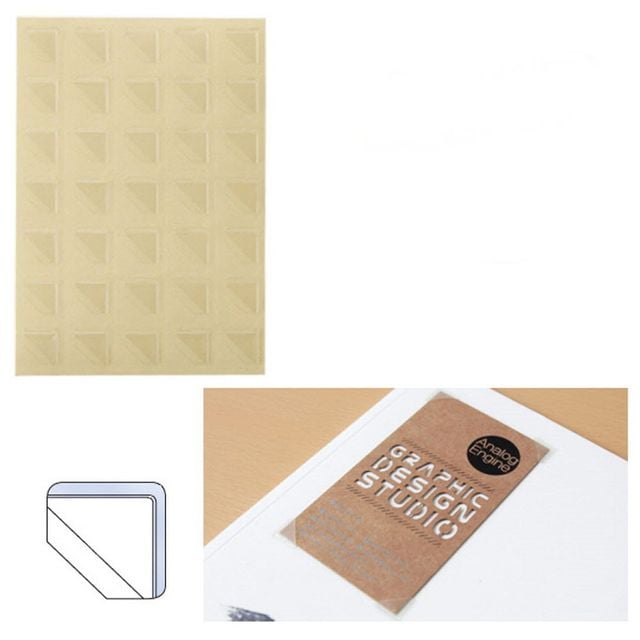 [ 코너형 포켓 라벨테이프 초소형 35P 30매 ] 명함 우표 코너스틱 윈디커 포스트포켓