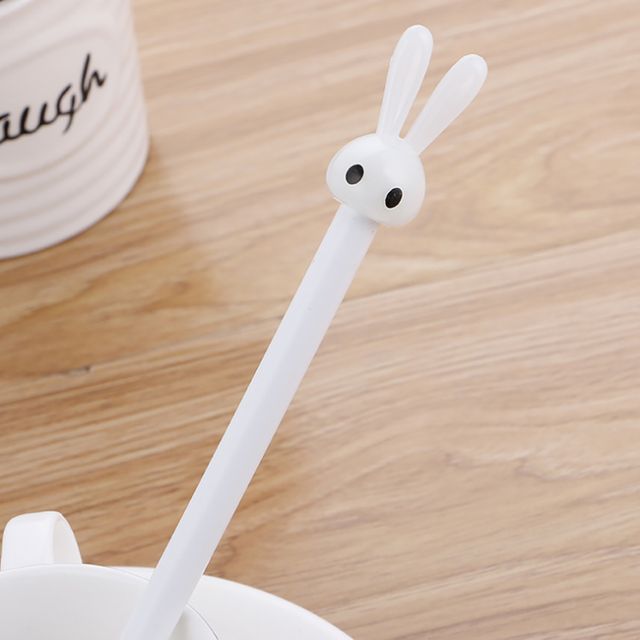깜찍 토끼 볼펜(0.5mm)(화이트) 토끼 중성볼펜(제작 로고 인쇄 홍보 기념품 판촉물)