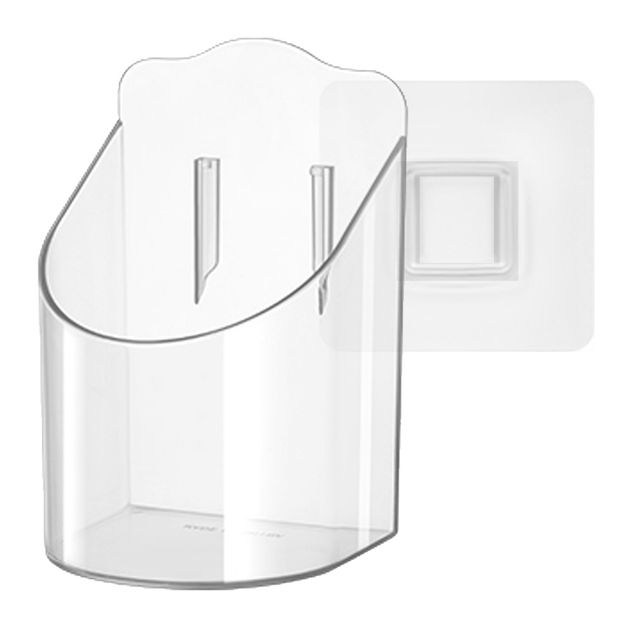 장만A823 투명 부착식 컵홀더 벽걸이 컵걸이 소품걸이 수납걸이대