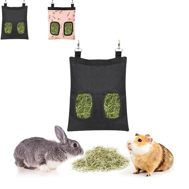토끼 건초 주머니 가방 먹이 사료 밥그릇 식기 소형