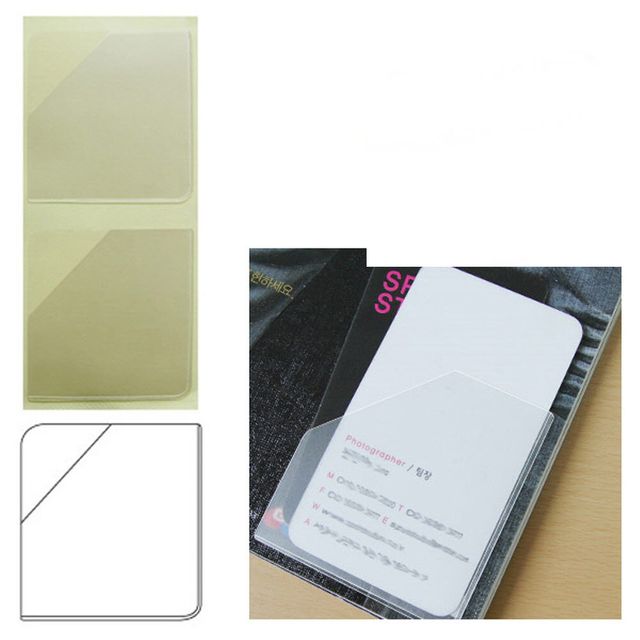 [ 코너형 포켓 라벨테이프 중형 2P 30매 60x65 ] 다이어리 바인더 코너스틱 윈디커 포스트포켓