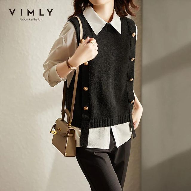 [해외] 여자를위한 VIMLY 스웨터 2021 가을 새로운 스웨터 조