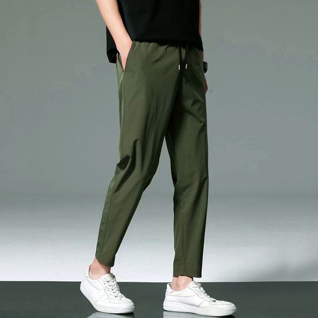 남자 테이퍼드 핏 슬랙스 허리 밴딩 팬츠 슬렉스 바지