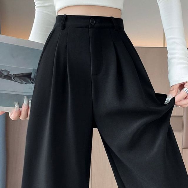 여성용 캐주얼 정장 바지 와이드 팬츠 하객룩 면접복장