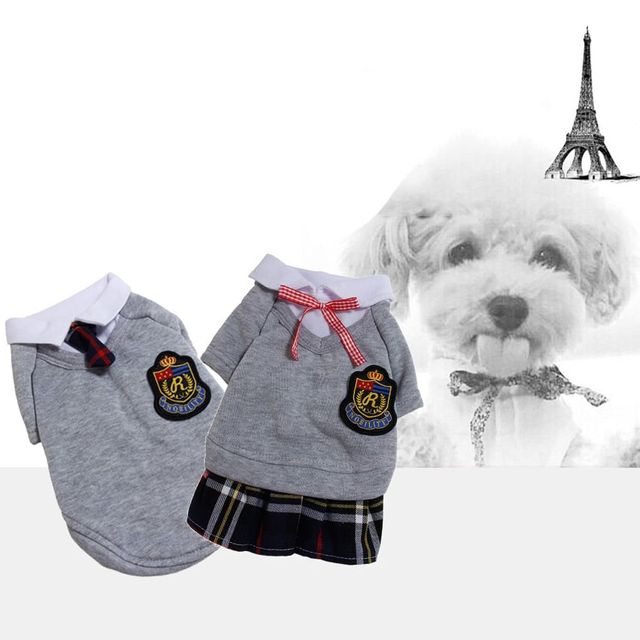 키밍 강아지옷 교복 유니폼 커플 티셔츠 원피스 애견