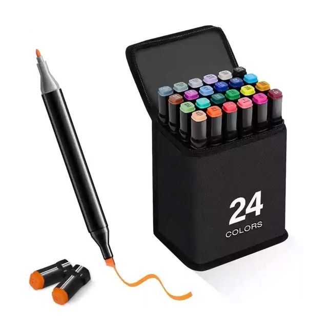 24색 마카펜 마커펜 드로잉펜 양쪽 트윈 싸인펜 미술