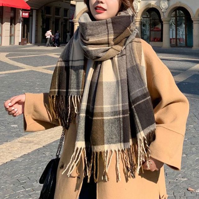 체크 수술 목도리 머플러 2color LM-1004670