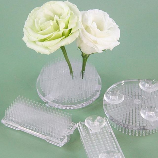 키밍 동양 꽃꽂이 투명 침봉 플라스틱 원형 흡착식