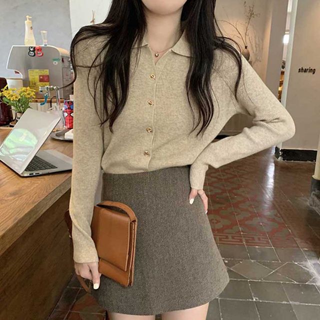 긴팔 니트 가디건 TD-1004380