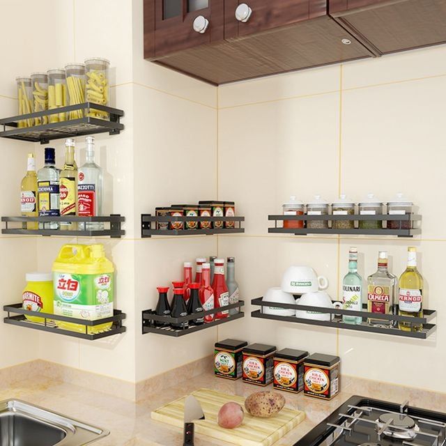 키밍 주방 양념통 선반 정리 벽걸이 거치대 30cm