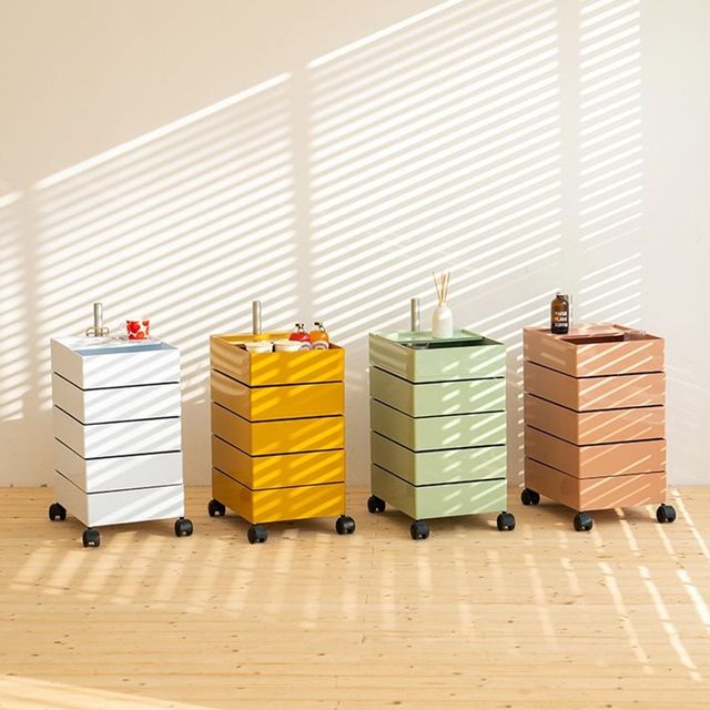 키밍 이동식 360도 회전 트롤리 정리함 문서 보관함