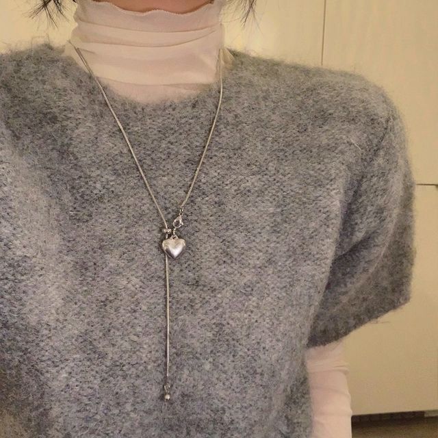 하트 실루엣 슬라이드 네크리스 SL-1005366