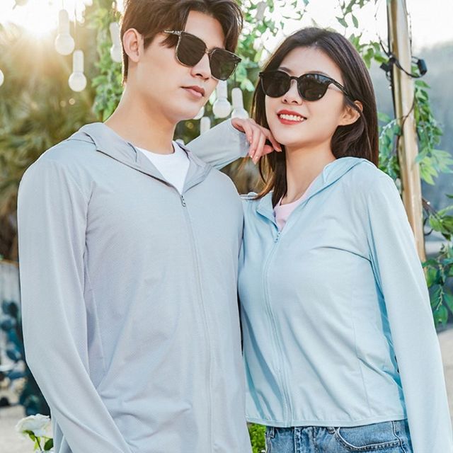 여름 쿨 후드집업 커플 초경량 자외선 차단 등산복