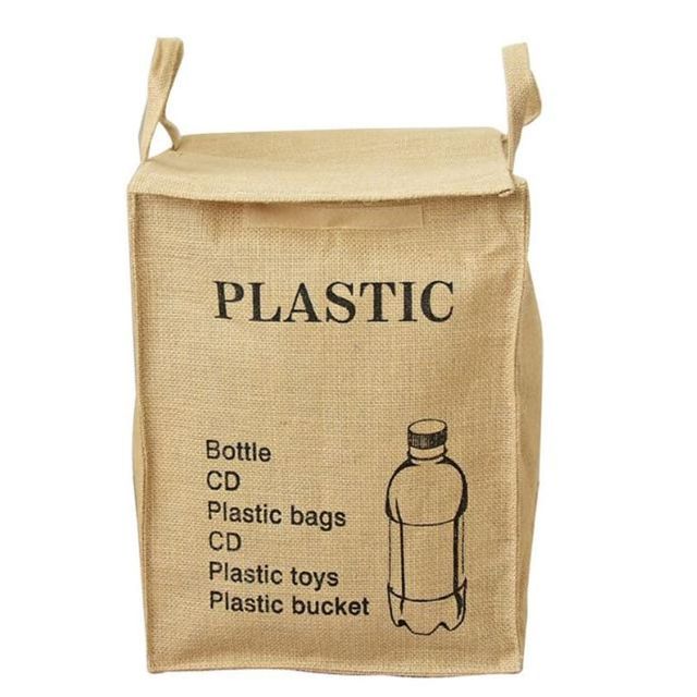 가정용 분리수거함 원형 수납통 린넨 디자인 정리함