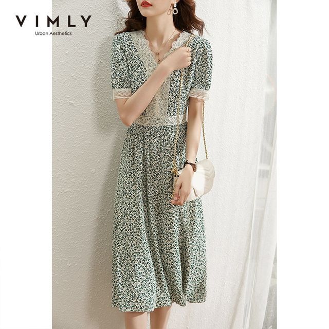 [해외] 여성을 위한 Vimly 우아한 여름 드레스 2021 레이스
