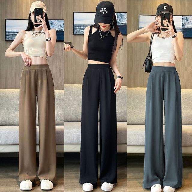 여성 하이웨이스트 체형커버 와이드 슬랙스 팬츠 URK-1007199