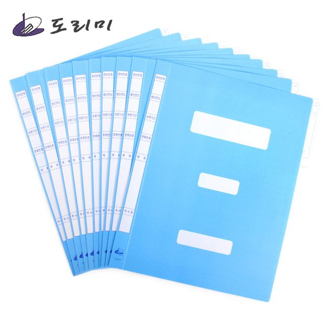 문서파일 PP 칼라 정보화일 (10개입) (블루)(제작 로고 인쇄 홍보 기념품 판촉물)