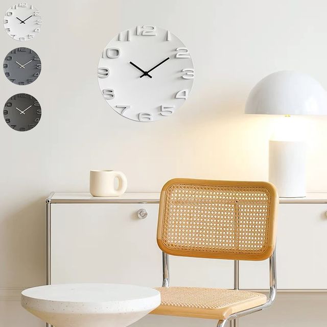 심플 벽시계 14in 숫자 원형 침실 거실 시계 인테리어