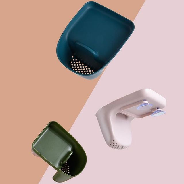 흡착식 수세미 받침대 물빠짐 홀더 세면대 정리대
