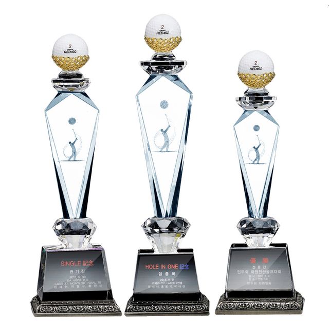 긴볼탑 크리스탈 골프트로피 3종 홀인원패 우승상패