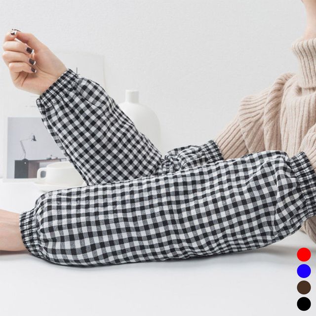 체크 코튼 작업 팔토시 LM-0331