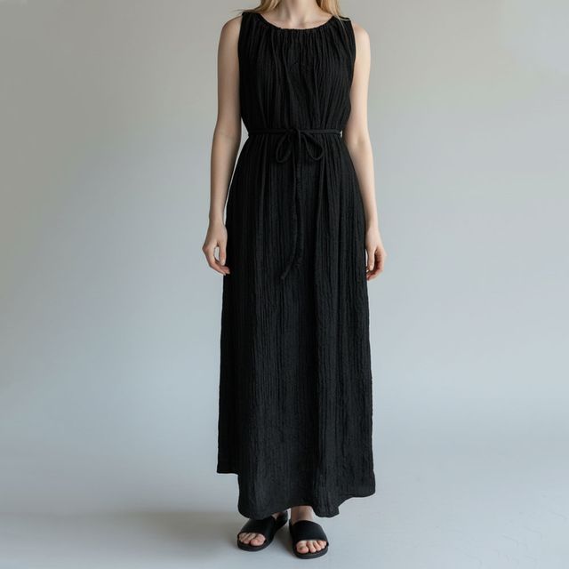 민소매 허리끈 휴양지 롱원피스 2color LM-1007195