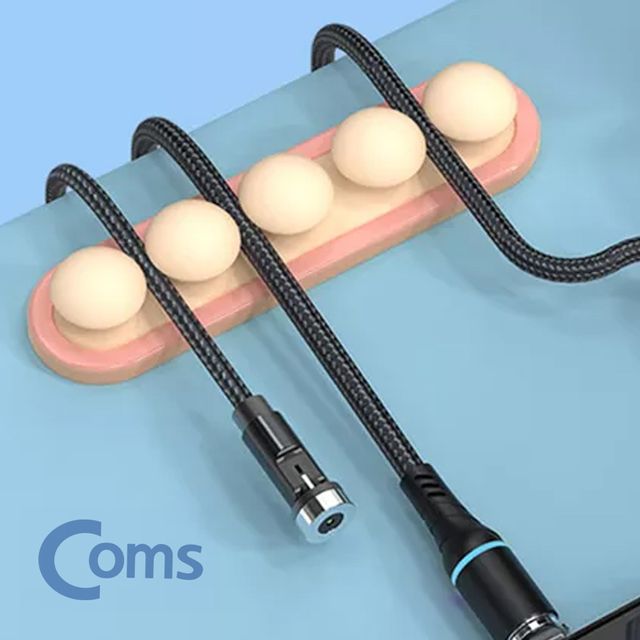 완두콩 4구 선정리기 케이블 클립 오거나이저 핑크