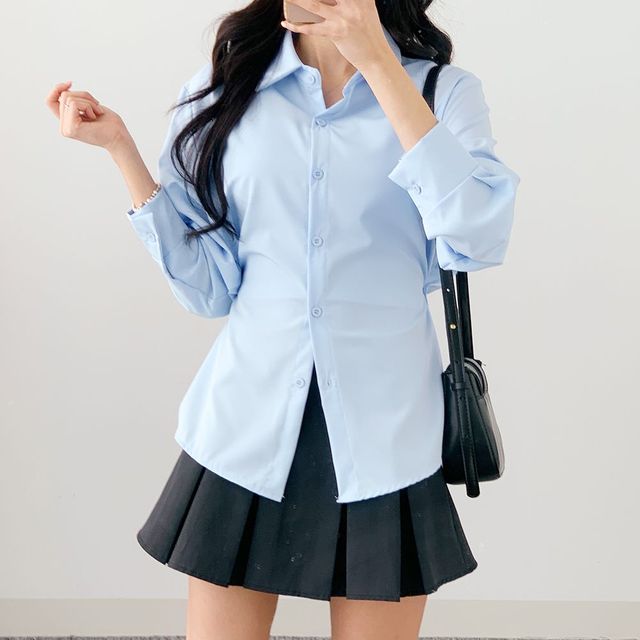 사이드 버튼 카라 셔츠 HPC-1007854