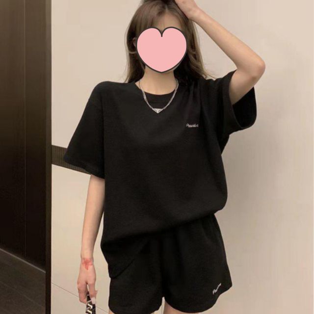 캐주얼와플 반팔 반바지 투피스 세트 JSC-1002349