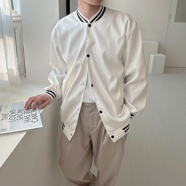 남성 바시티 자켓 경량 봄버 점퍼 간절기 아우터