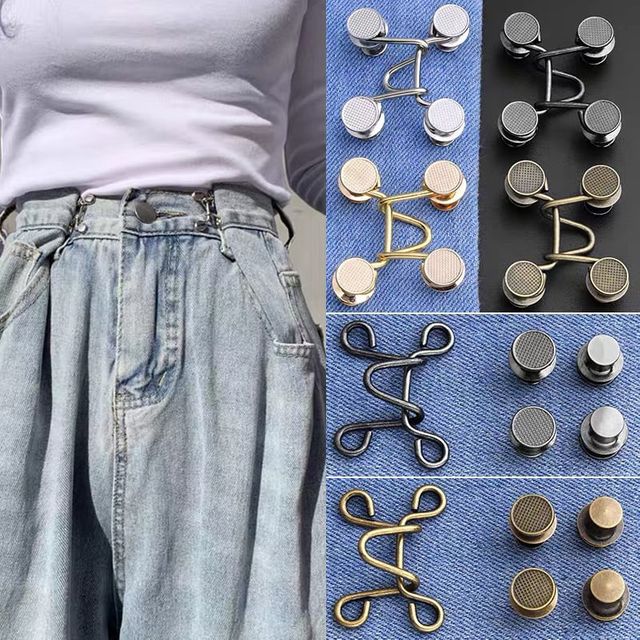 키밍 바지 허리 조절 단추 4set 옷수선 요술버튼 줄임옷핀 클립