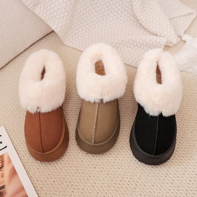 3컬러 통굽 키높이 발목 털부츠 스노우 부츠 방한슈즈