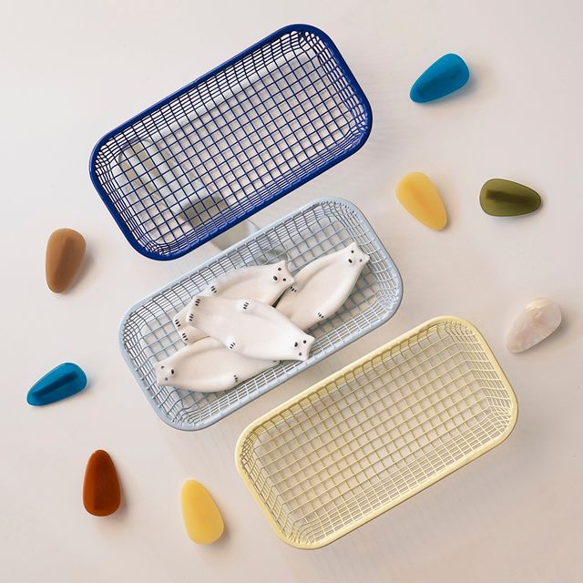 레트로 파스텔톤 미니 직사각 철제 바스켓 CHS-1005629