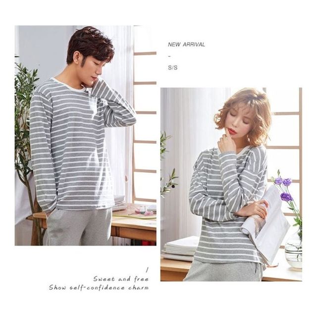 키밍 편안한 실내복 커플 잠옷 세트 홈웨어